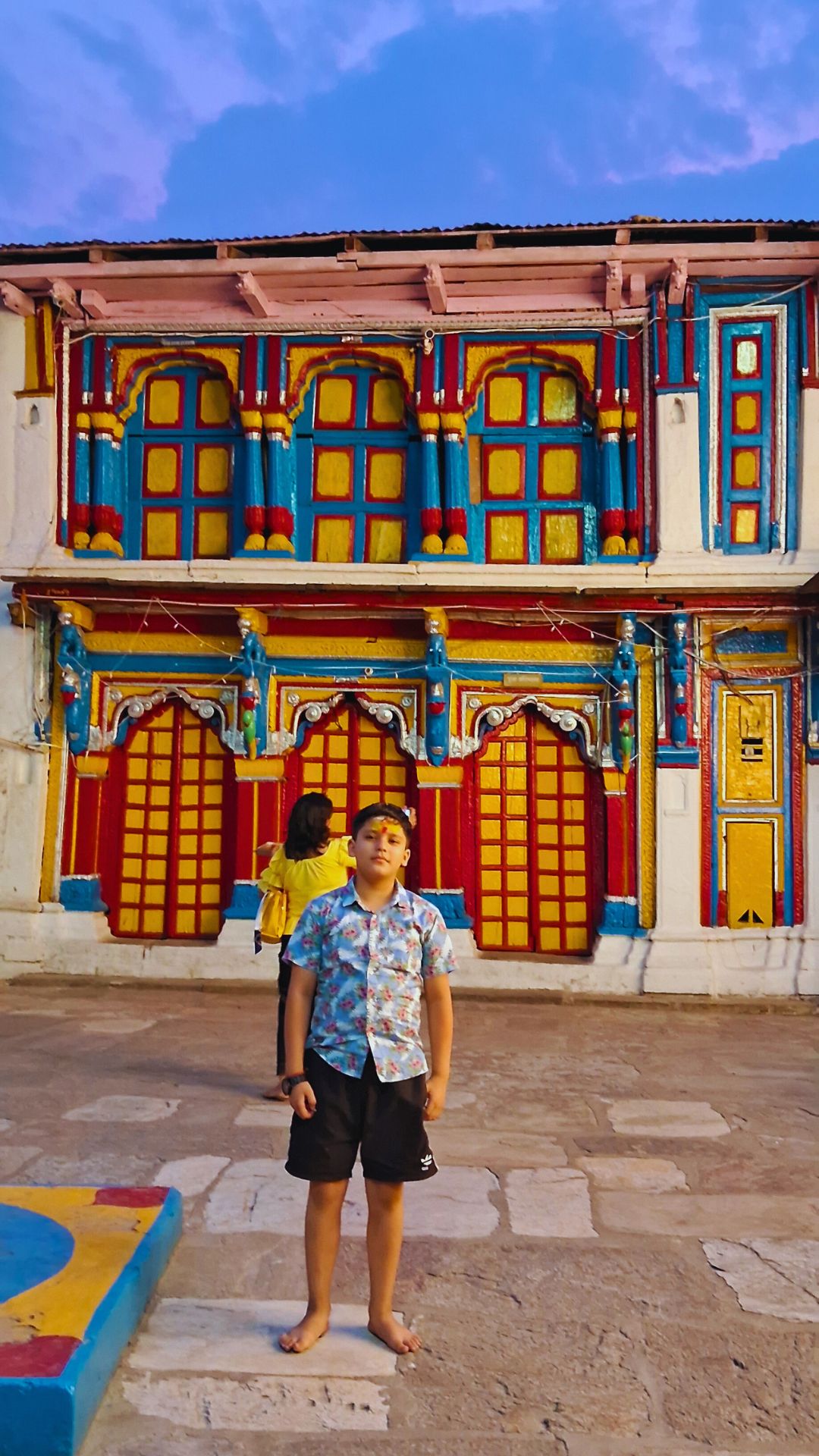 courtyard of omkareshwar temple at ukhimath