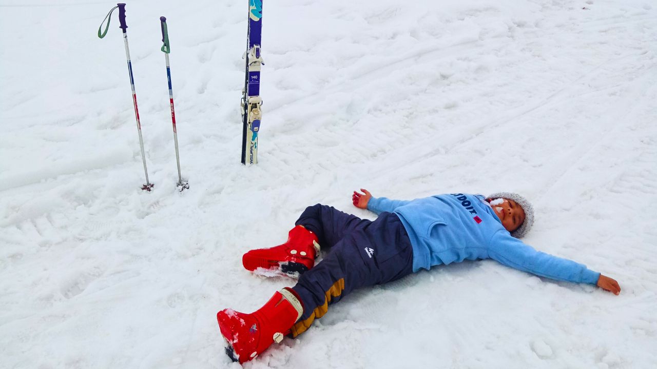 Skiing on the slopes of auli this winter