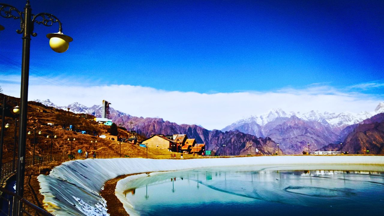 Winter mountain landscape with snow