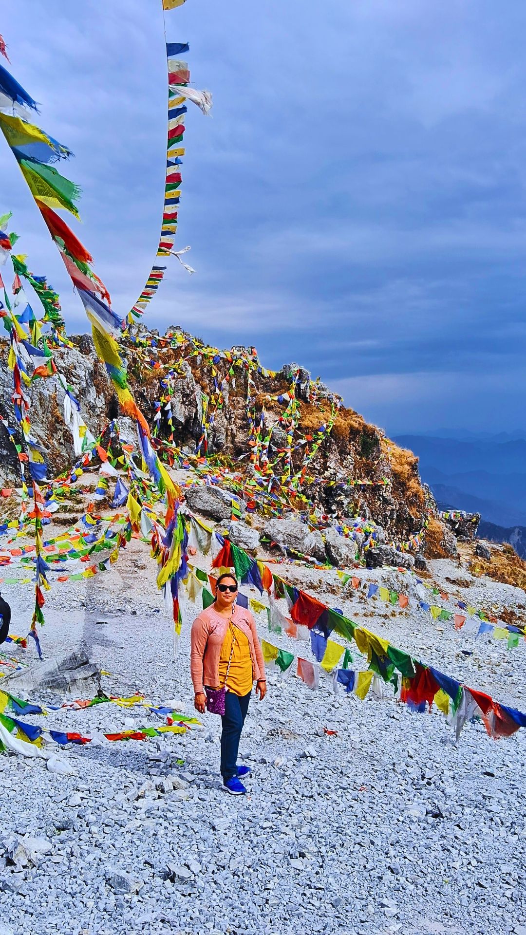 The vibrant flags at the George Everest Heights